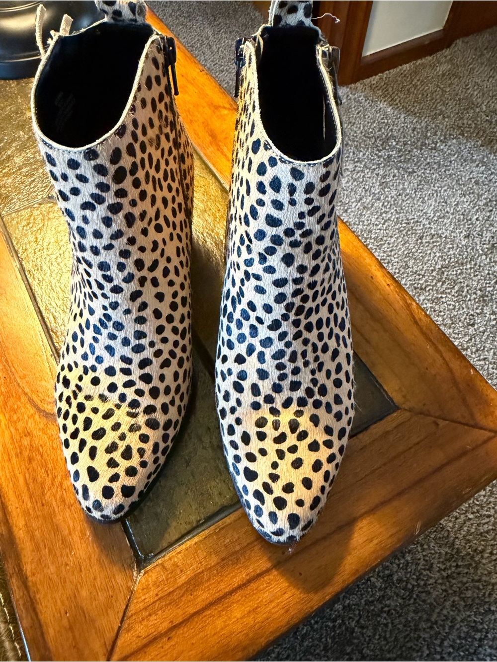 EUC Sole Society Women’s Leopard Print Pointed Toe Ankle Boots, size 7